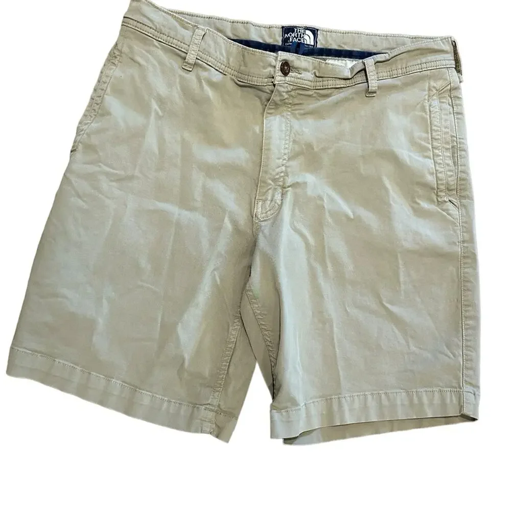 The North Face Mens 36 Regular Khaki Shorts Cotton Elastin